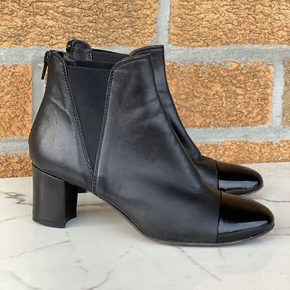 AGL Black Leather Cap Toe Booties 36 - Picture 1 of 11